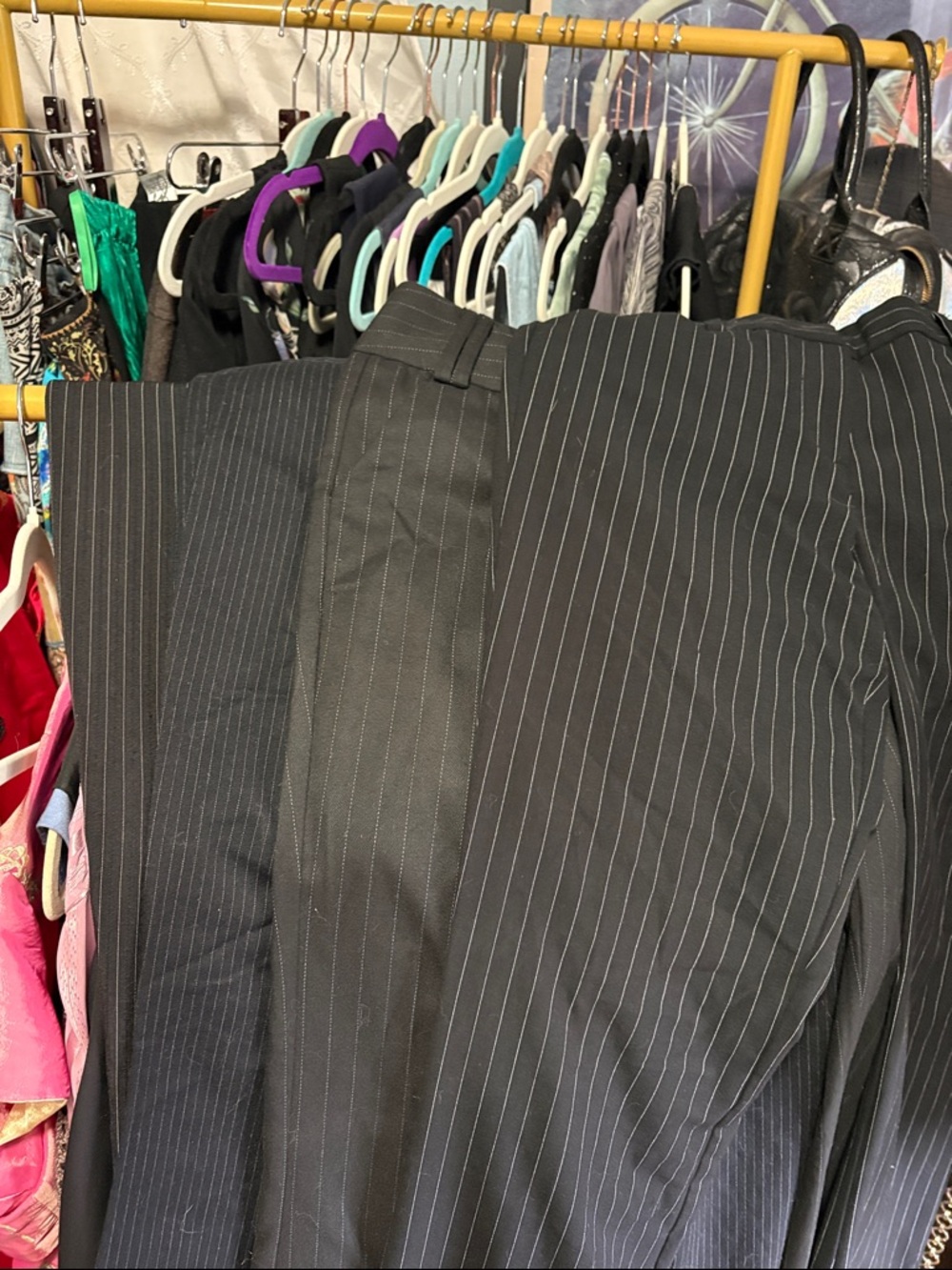 Black Pinstripe Dress Pants Lot